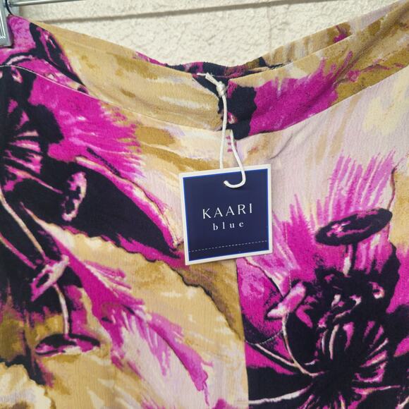 Kari Floral Wide Leg Pants Size L Tropical Artsy Office Spring Bloomcore Resort - Picture 3 of 9